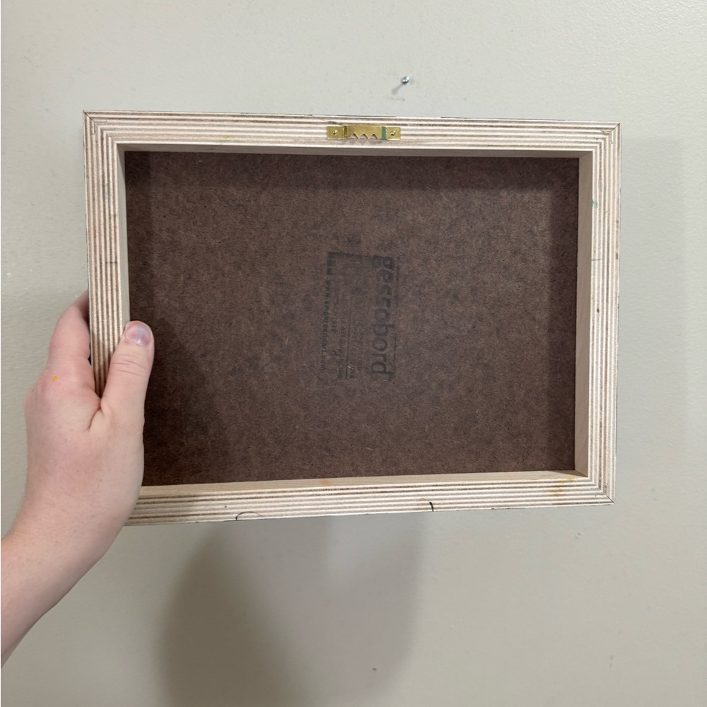 Original Seascape Beach Wooden Gessobord Canvas Acrylic Painting 9”x12” Artwork - Picture 3 of 3